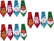 [ABOOFAN] 3sets Unique Christmas Decorations Necktie Sequin Tie Snowman Elk Bear Luminous for Holiday Parties 4pcs*3