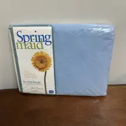 Vintage Springmaid No Iron Percale Blue Twin Fitted Sheet Made in USA NOS NEW
