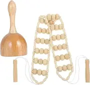 Hoement 1set Household Wooden Cupping Scraping Massage Tools Portable Lymphatic Massage Cup for Whole Body Relief Includes Torch Scraper and Back for
