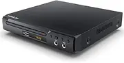 Mini DVD Player SCART Compact CD Player - Region Free HDMI for TV, With HD DVD/CD/VCD, USB, 2 Microphones, HD/AV Cable, Built-in PAL/NTSC TV System (Metal Housing)