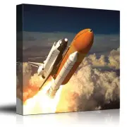 NASA's Rocketship Being Launched to Outer Space - Canvas Art - 24x24 inches
