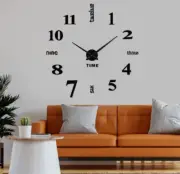 LAVINCIA LARGE ADJUSTABLE DIY WALL CLOCK FRAMELESS MODERN 3D WALL STICKERS