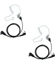 2 PTT Acoustic Tube Earpiece for Kenwood, Baofeng, Retevis Radios H-777, UV-5R