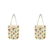 2x Cavallini Cotton Tote Bag Shopping Carry Handbag 33x40cm Language of Flowers