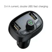 Wireless Bluetooth MP3 Car Charger Baseus Fast Charging FM Transmitter Black