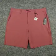 Travis Mathew Tech Chino Shorts Mens 38 Red Heather 8'' Performance Golf NWT