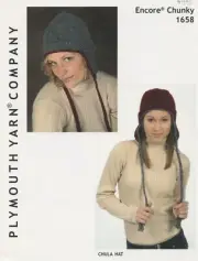 Plymouth Yarn Knitting Pattern 1658 Encore Chunky Chula Hat