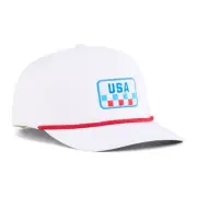 NEW Puma Golf 2025 USA 5-Panel Snapback Hat Cap - White Glow