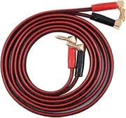 HiFi Speaker Wire, Pure Copper Speaker Cable Angle L Type Banana Plugs Line Wire Red and Black Dual Color Plug Speaker Wire(1.8M)