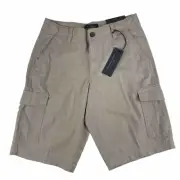 Marc Anthony Linen Cargo Shorts Mens 30 Beige Khaki Utility Preppy Hiking NEW