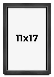11x17 Shadow Box Frame Grey Charcoal Black | 0.875 Inches Deep | Solid Wood Shad