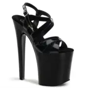 Pleaser XTREME-872 Extreme Platform Sandals Black Patent Table Dance Gogo Pole