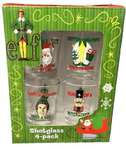 Elf Movie Shot Glasses 4 Pc. Set Christmas Holiday Drink Collectibles