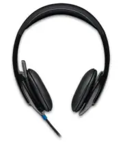 Logitech H540 USB Headset-Black-Rich Stereo Sound - Built-In EQ-On-Ear Controls