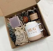 Get Well Soon Gift Basket for Women, Thinking of You Gift/Grief/Bereavement/Miscarriage/Condolence Gifts for Women,Self Care Package-Surgery Recovery, Sympathy Gifts for Loss of Loved One(Brown)