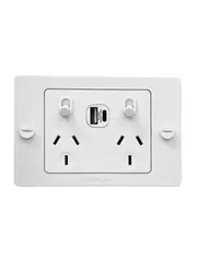 Buster + Punch V2 Double GPO with USB A+C Ports in White