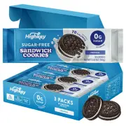 HighKey Sugar Free Sandwich Cookies Keto Snack Healthy Zero Sugar Low Carb 30ct