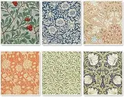 Whaline William Morris Swedish Kitchen Dishcloth Vintage Floral Absorbent Cotton Kitchen Towel Colorful Flower Dish Towel for Party Home Housewarming Cleaning Counter Wipes, 7 x 8 Inch, 6Pcs