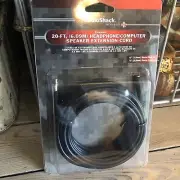 Radio Shack 20 Ft Headphone Computer Speaker Extension Cord New 42-2562 1/8”