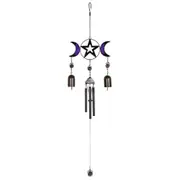 Triple Moon with Bells Wind Chime - Metal Tubes - Feng Shui - Home Décor