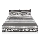 Geometric Bed Sheets Set 4-pc Black & White Full Queen and King Size