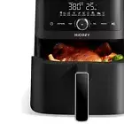 Family-Sized 10-in-1 Air Fryer with Low Noise and Dishwasher Safe Design - Black