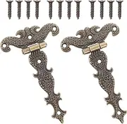 POPETPOP Cabinet Hinge 2pcs Retro Bronze Hinges Decorative Zinc Alloy t Strap Door Hinges Vintage Rustic Antique Door Hinges Suitable for Gate Door Cabinet Cupboard Vintage Luggage