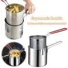 NEW Deep Frying Pot with Strainer Basket Stainless Steel Tempura Fryer Pan Fry P