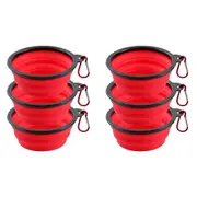 6x Paws & Claws Collapsible 350ml/13cm Pet Dog Travel Bowl Feeder Round Assorted