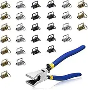 SPEEDWOX 30 Pieces Key Ring Bulk Fob Hardware Set with Split Rings and Glass Breaking Pliers for Webbing Fabric Strapping Wristlet Multicolor Key Fob Gun Black/Antique Brass/White Nickel, high carbon steel brass, Blue & Yellow Grip, 1"