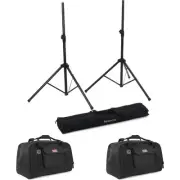 Gator Frameworks PA Speaker Stand + Speaker Bag Pack - with 10 Inch Speaker Bags