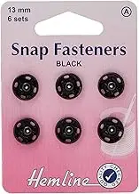 Hemline Hangsell Snap Fasteners Sew on Snap Fasteners, Black