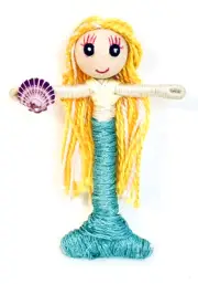 1 Count Handmade OOAK Mandy 3" Mermaid Doll Bendable & Posable