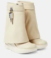 [Givenchy] Givenchy Shark Lock Biker leather ankle boots AU 9 beige