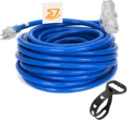 50Ft 10-Gauge Heavy Duty 3-Outlet Indoor/Outdoor Extension Cord,Grounded