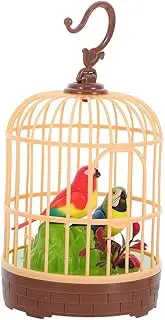 WESIEVYA Realistic Bird Sounds and Movements Voice-Activated Birdcage Toy for Kids Chirping Fluttering Birds Toy for Toddlers