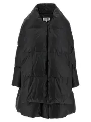 [Mm6 Maison Margiela] Mm6 Maison Margiela-Scarf Down Jacket Puffer Jackets Nero-Donna S