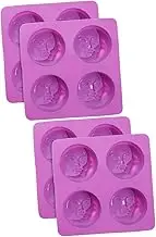 SHINEOFI 2sets Soap Mold Quartz Gel Door Storage Organiser Blooming Milky Removable Hoops Silverware Wicker Paper Plate Holders Budgie Tablet Velvet Tin List Purple 2pcs*2