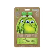 Little Mashies Reusable Squeeze Food Pouch Green 2 x 130ml