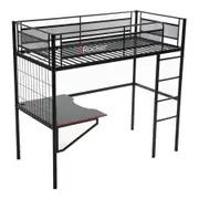 X Rocker Icarus XL High Sleeper PC Gaming Single Bunk Bed Frame w/ Built In Desk