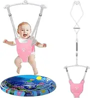 Baby Door Hopper, Baby Doorway Jumper with Adjustable Strap, Protable Baby Jumper and Bouncers, Easy to Assemble, Toddler Bouncer Swing with Water Mat
