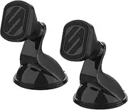Scosche MMWSM-2PKXCES0 MagicMount Select Magnetic Phone, GPS or Tablet Suction Cup Mount, 360 Degree Adjustable Head, StickGrip Suction Cup Car Mount, Black (Pack of 2)
