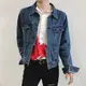FINDSENSE Z1 韓國 時尚 潮 男 修身 藍色 重工 拼接 牛仔外套 夾克 上衣