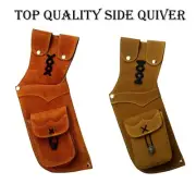 TRADITIONAL ARCHERY SUEDE LEATHER FIELD ARCHER'S CHOICE SIDE QUIVERS, NEW