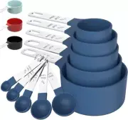TILUCK® Measuring Cups and Spoons Set - Light Teal Color