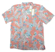 Tommy Bahama Hawaiian Shirt Mens Medium Coral Coconut Point SS Casual