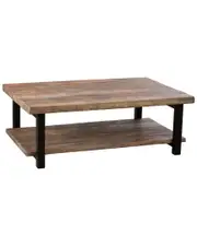 Alaterre Pomona 48in Metal and Wood Coffee Table