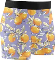 [FRODOTGV] Oranges Purple Mens Boxer Brief Shorts Athletic Underwear for Men Compression Boxer Para Hombre