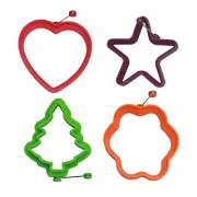 Egg Poachers 4 Shape Silicone Egg Ring Set, Non-Stick Egg Pancake Polygonal