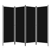 4 Panel Room Divider Privacy Screen Folding Partition Foldable Panels Black